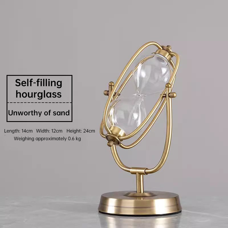 Reloj de arena decorativo con soporte de metal