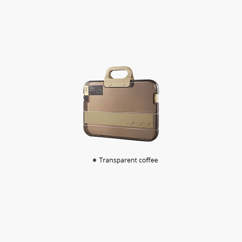 Caja portátil transparente para papelería