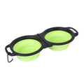 Comedero doble plegable para mascotas con borde negro