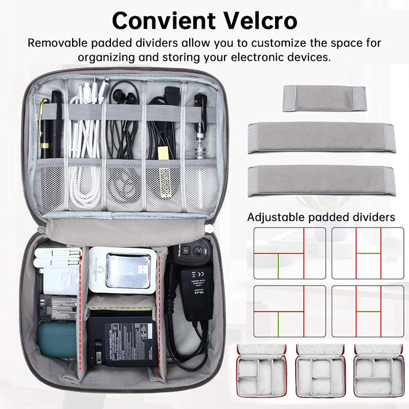 Organizador de viaje para cables de 2 o 3 niveles
