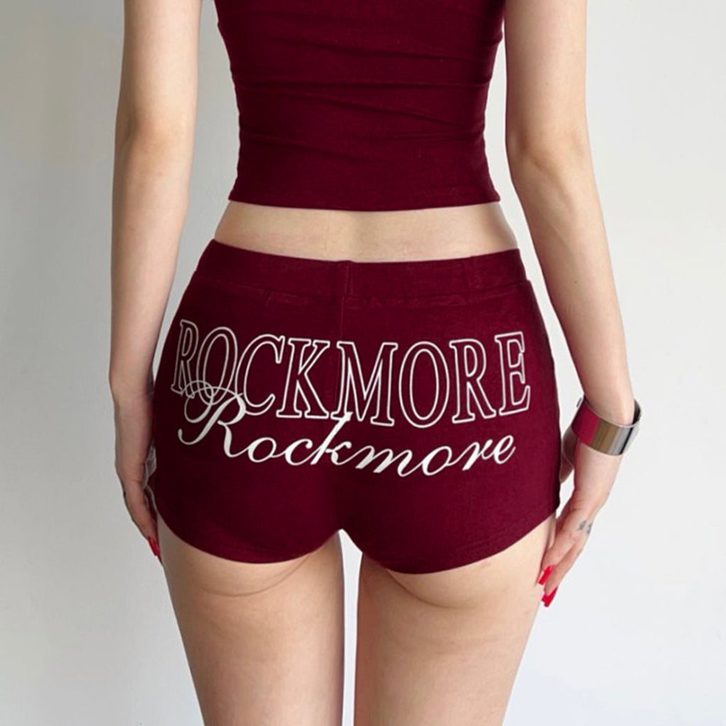 Shorts de yoga con estampado de letras
