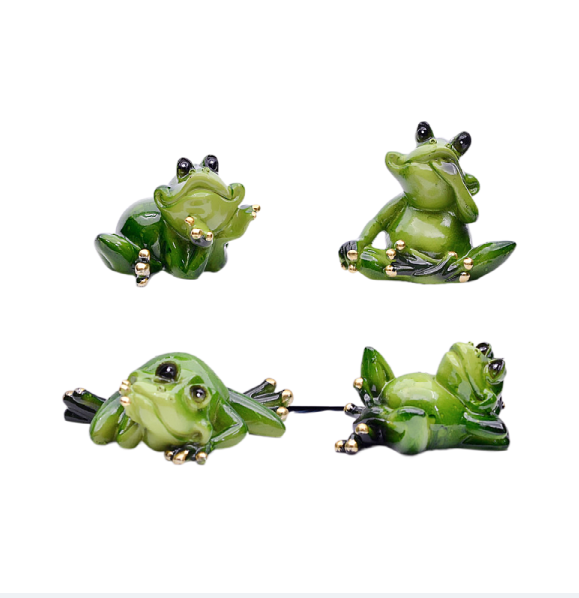Figura de rana de resina para jardín