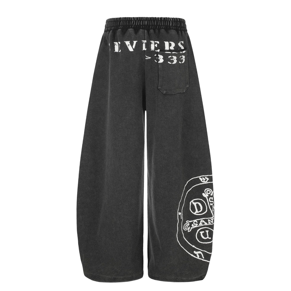 Pantalón ancho tipo waffle con cintura elástica y cordón