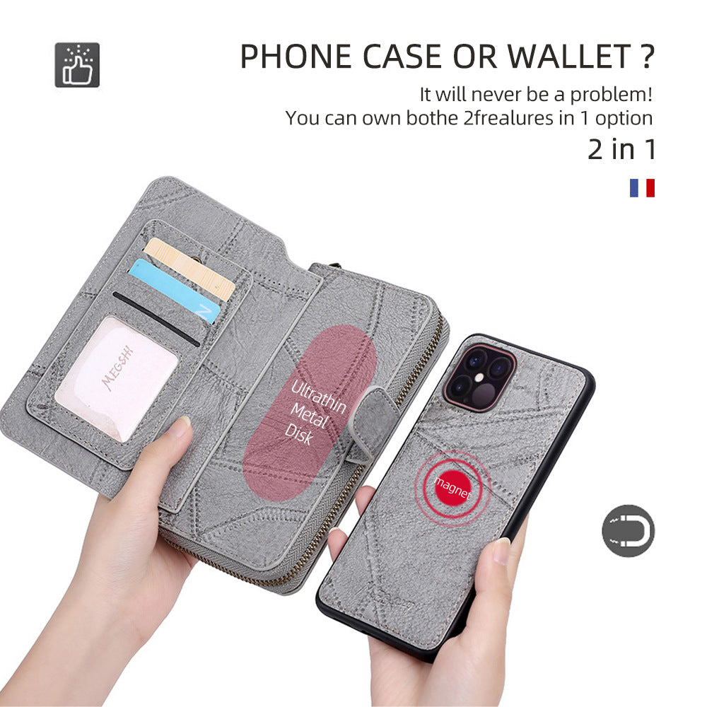 Funda cartera con tapa y tarjetero para iPhone