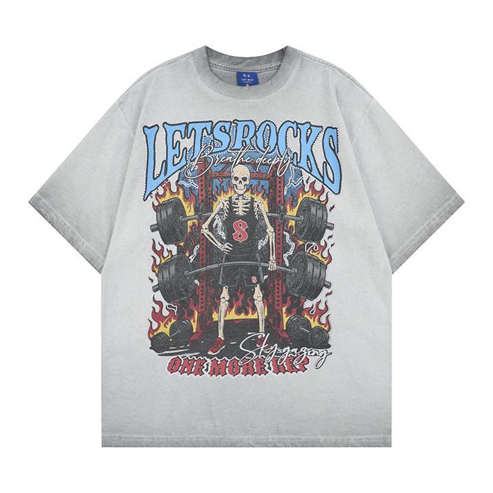 Fitness Skeleton Hot Diamond Short Sleeve