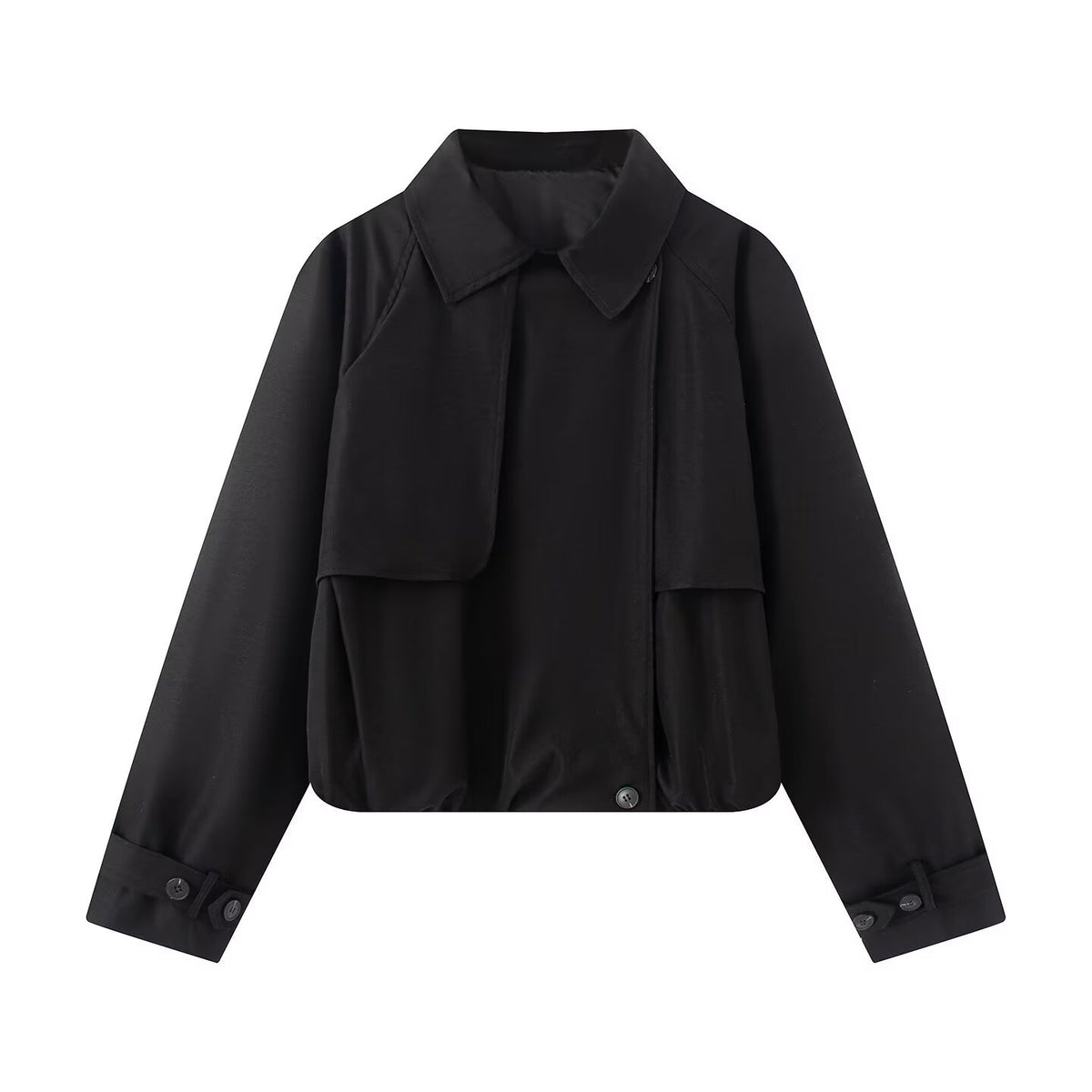 Chaqueta corta de cuello polo con botones