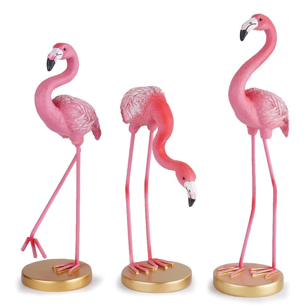 Figura decorativa de flamenco de resina