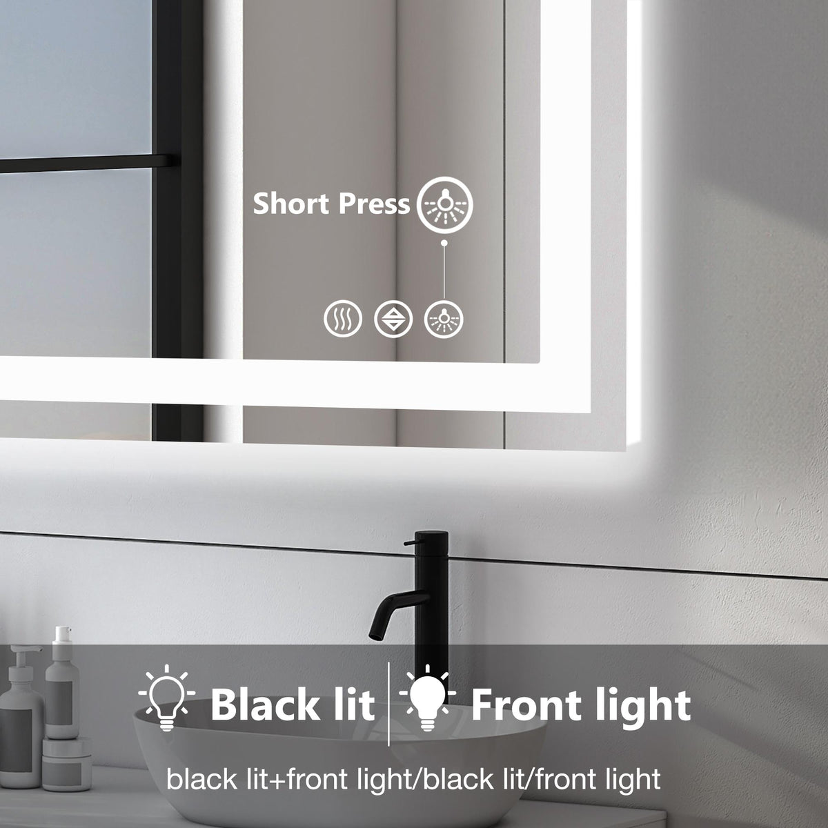 Espejo LED antivaho de 20 × 28 pulgadas