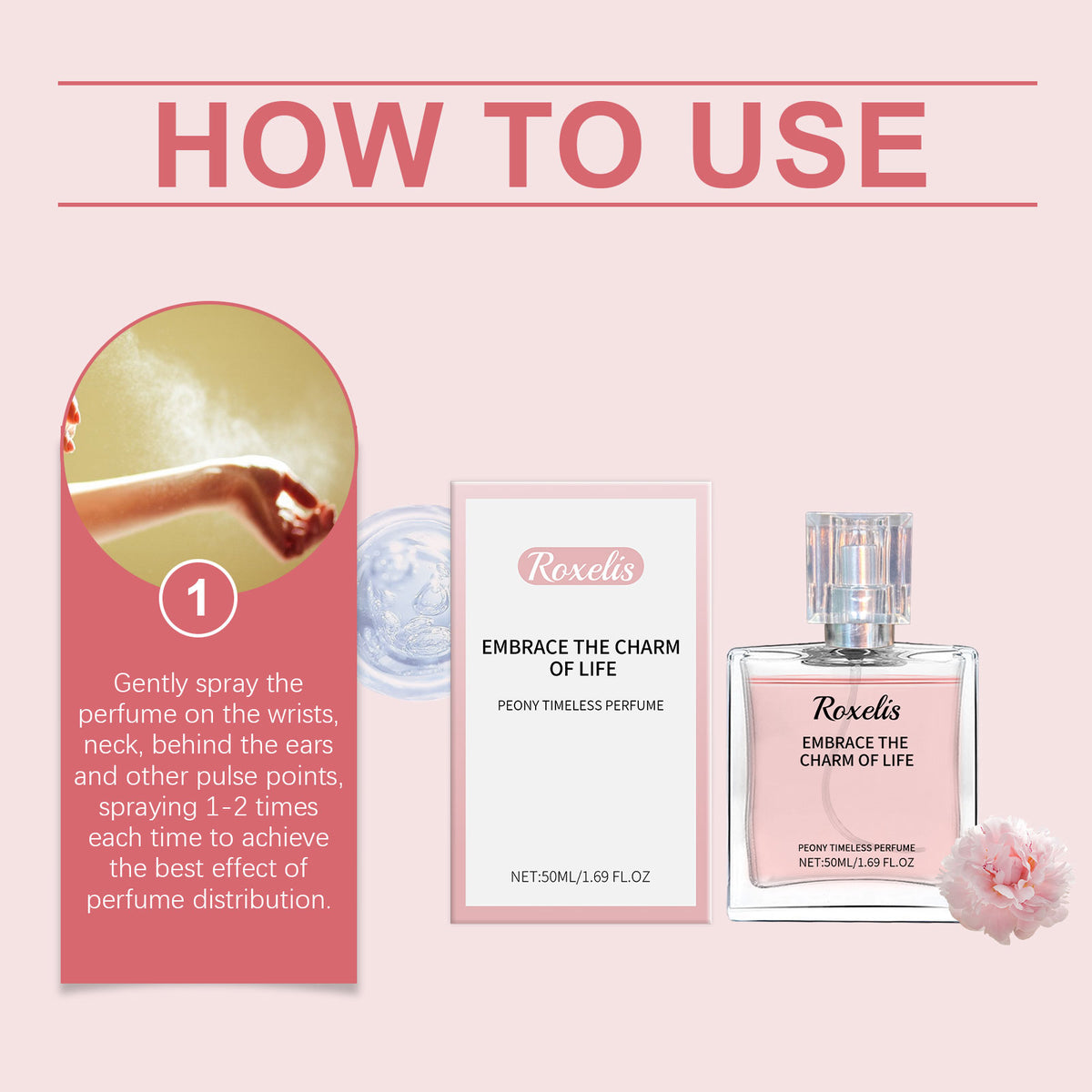 Peony Fragrance Eternal Perfume Natural Fragrance Release Charm Lasting Fragrance Light Elegant Charm Dating Atmosphere Perfume