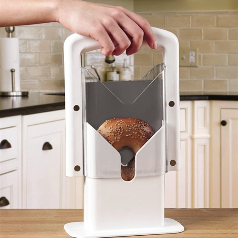 Cortador manual de bagels con soporte protector
