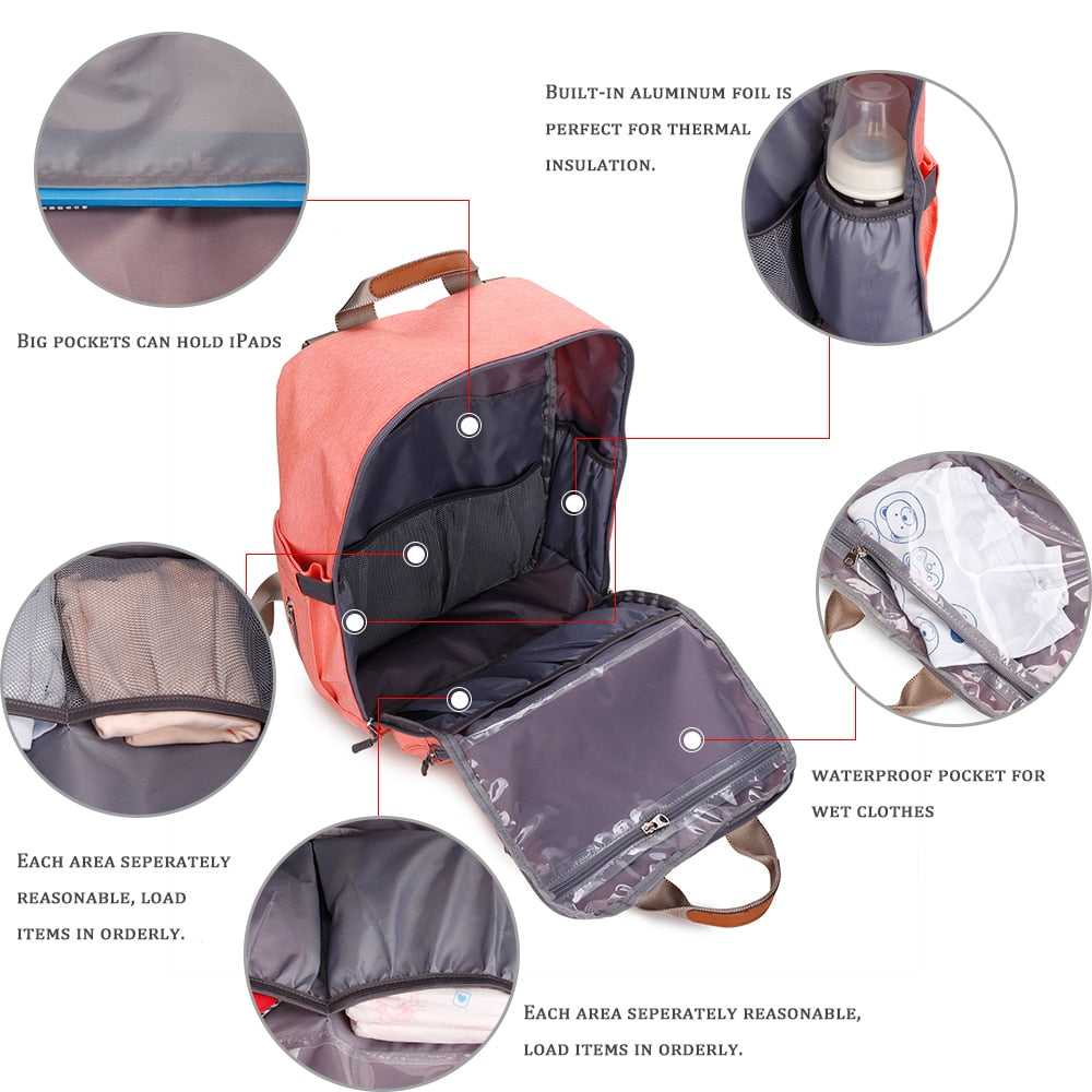 Mochila organizadora para pañales y accesorios