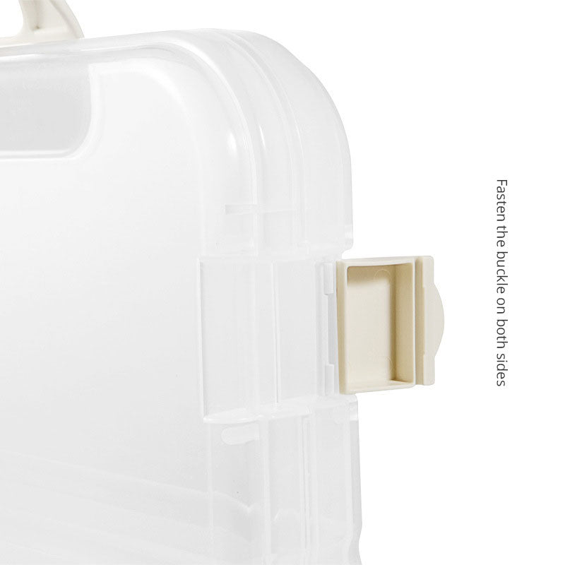 Caja portátil transparente para papelería