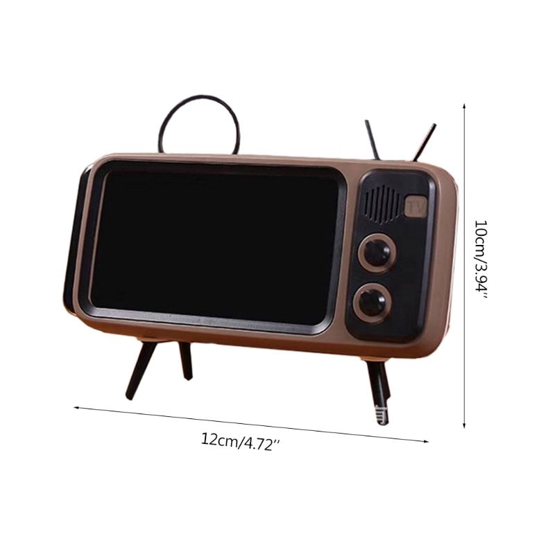 Soporte para teléfono con diseño de televisor retro