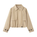 Chaqueta corta de cuello polo con botones