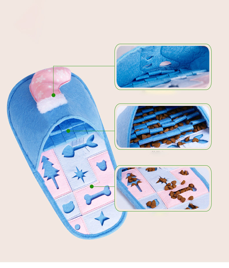 Juguete olfativo para perros en forma de pantufla