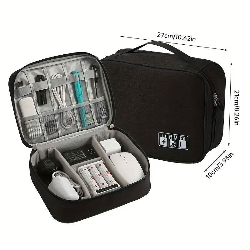 Organizador de viaje para cables de 2 o 3 niveles