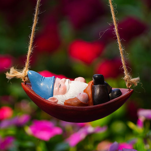 Adorno colgante de duende navideño para jardín