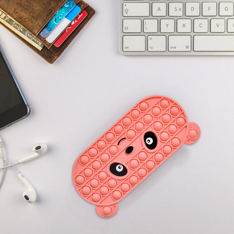 Estuche de silicona con burbujas para papelería