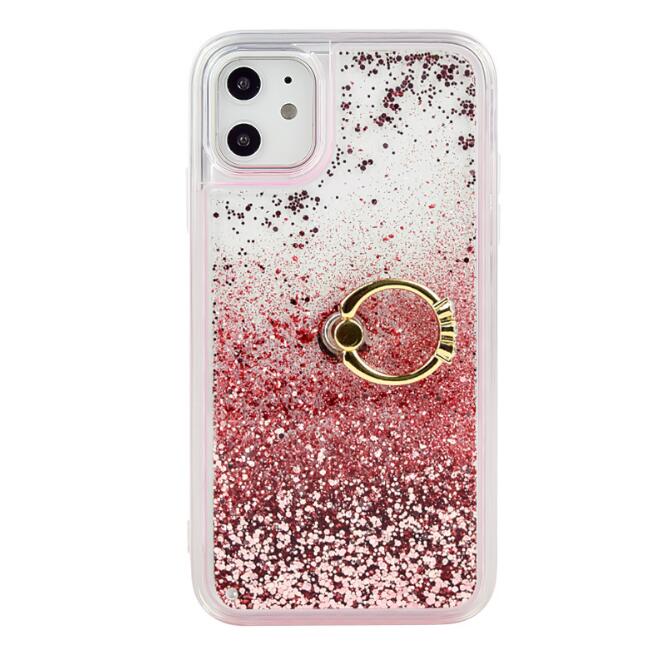 Funda para teléfono con efecto líquido y anillo de apoyo