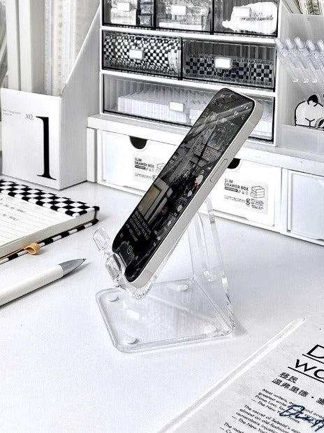 Soporte acrílico de escritorio para teléfono