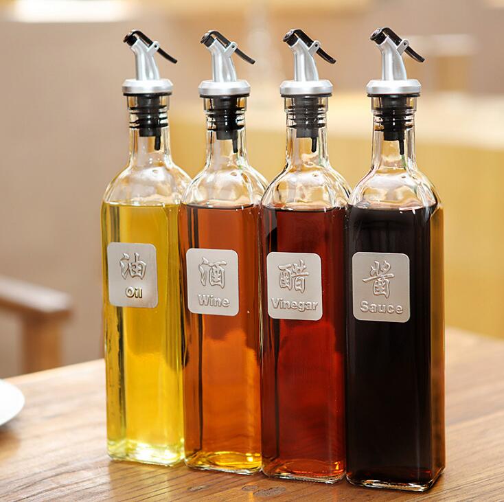 Botella de vidrio para aceite de cocina