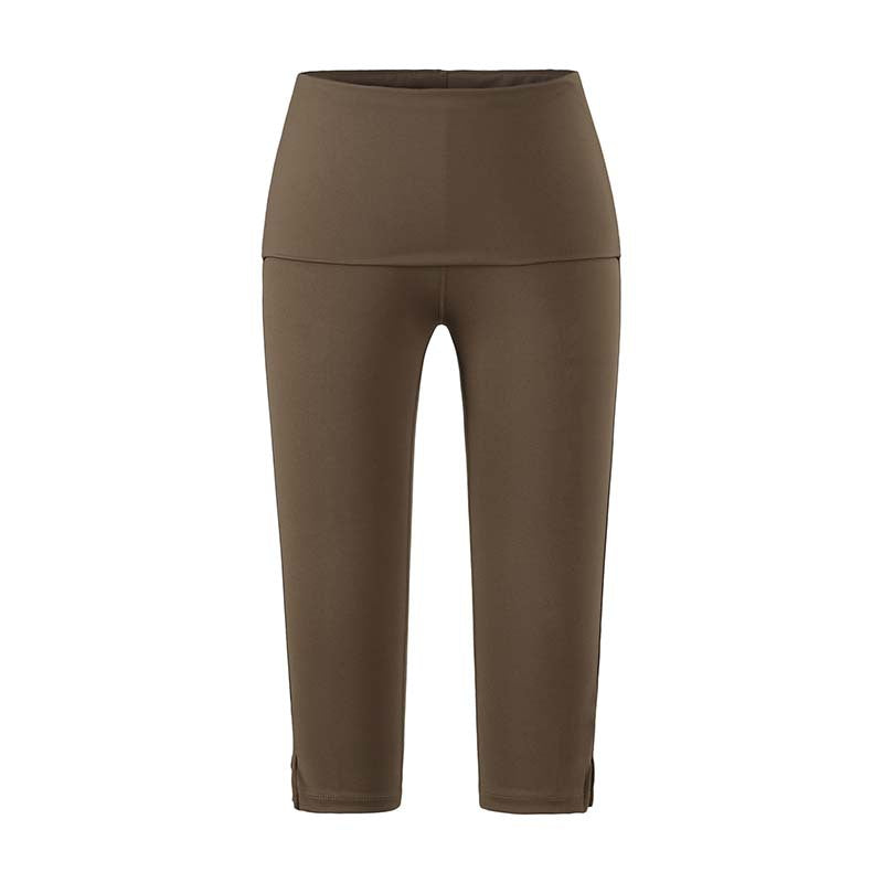 Leggings capri elásticos con abertura lateral