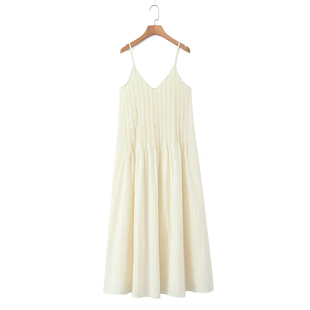 Vestido largo de tirantes con escote en V