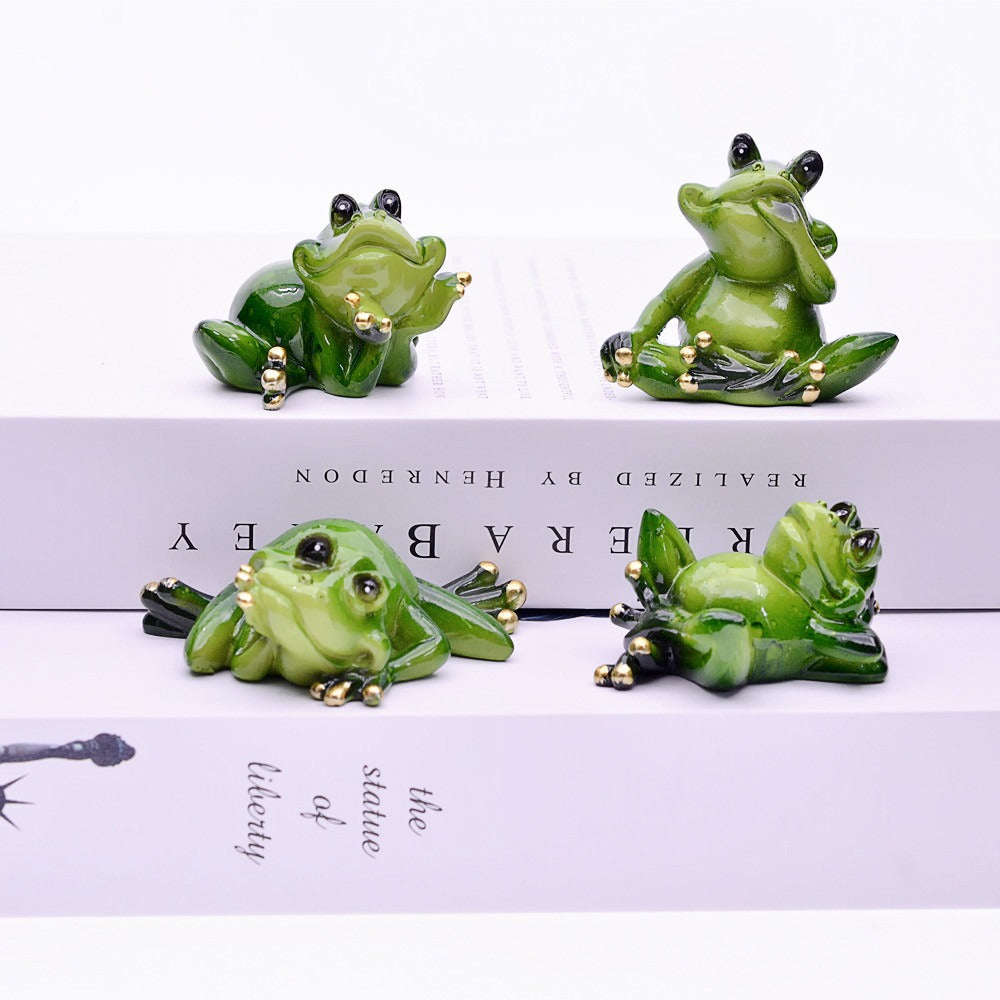 Figura de rana de resina para jardín
