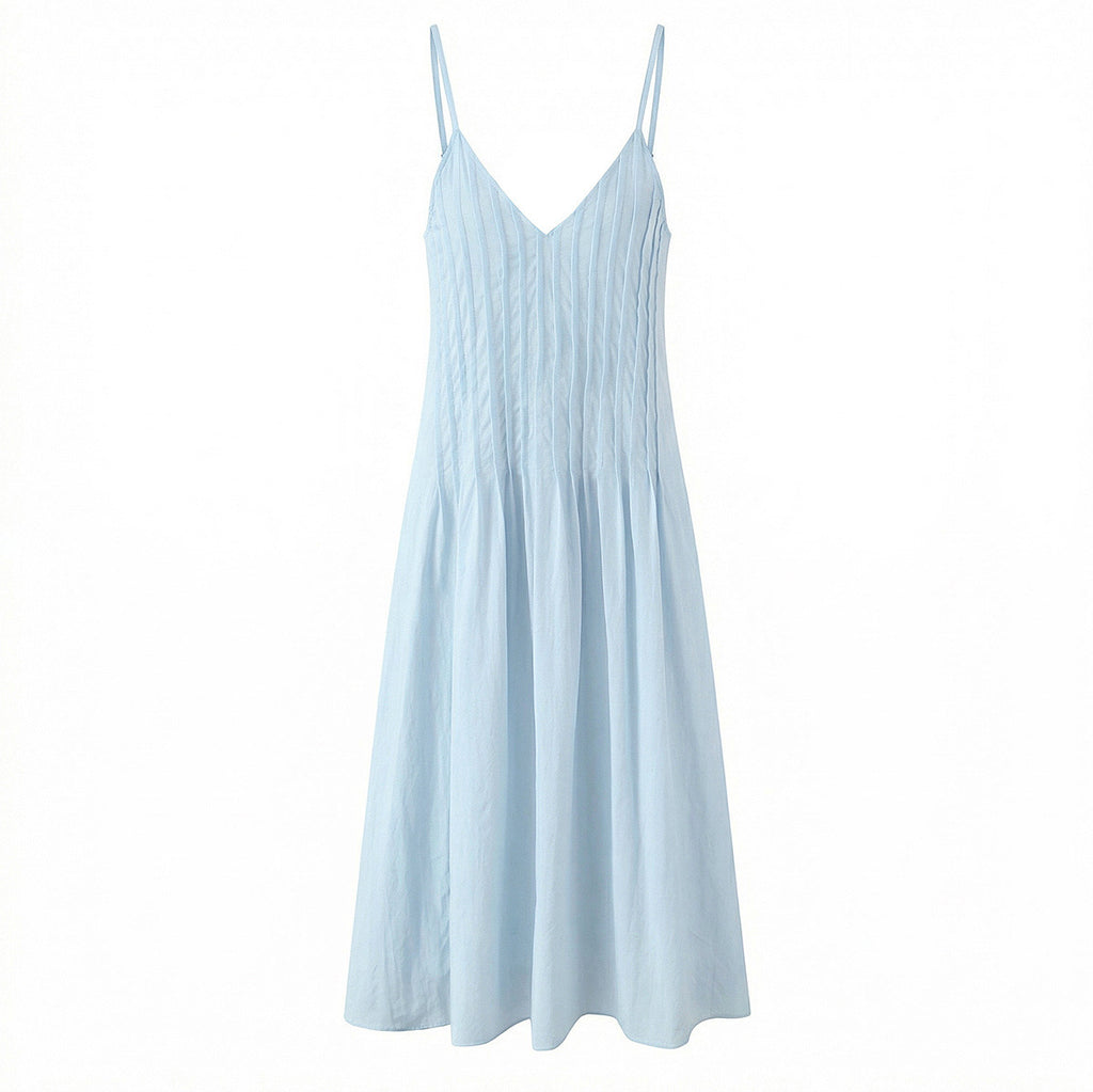 Vestido largo de tirantes con escote en V
