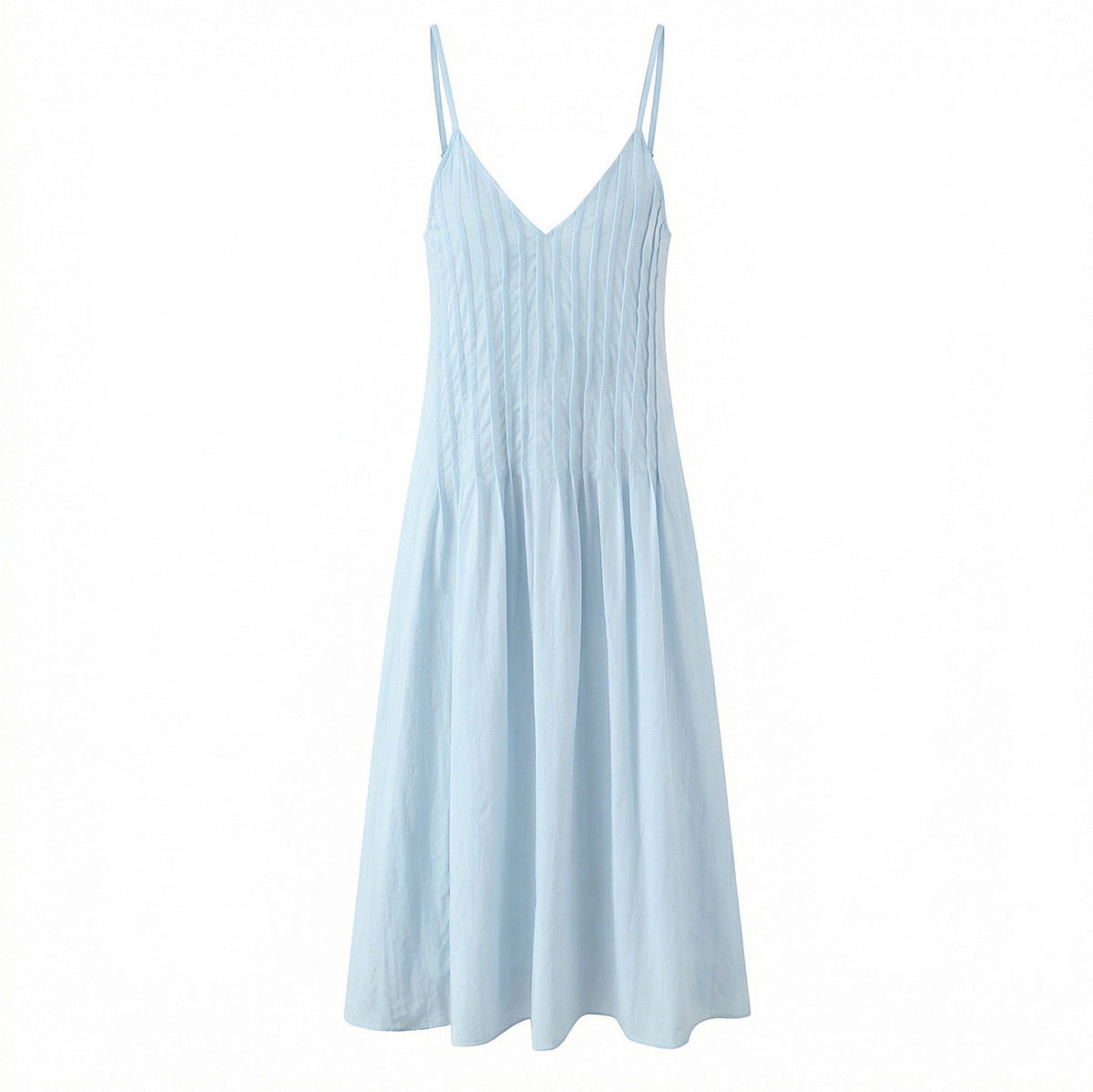 Vestido largo de tirantes con escote en V