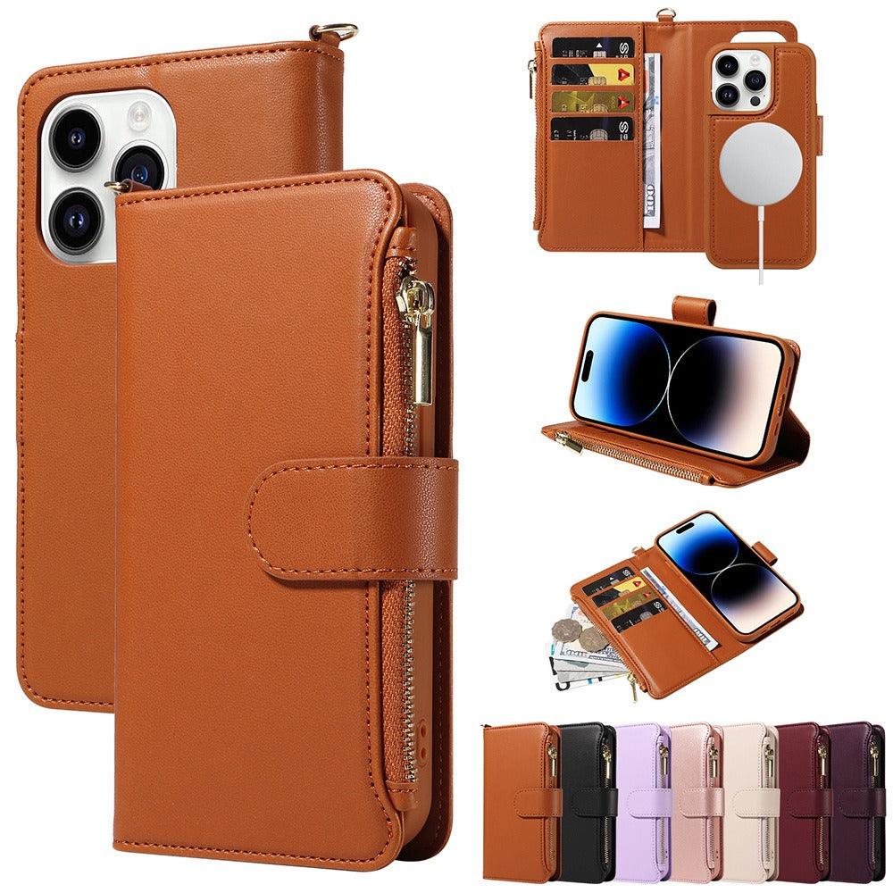 Funda tipo cartera con tapa para iPhone en PU