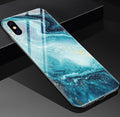 Funda efecto mármol con vidrio templado para iPhone