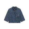 Chaqueta de mezclilla azul oscuro con botones