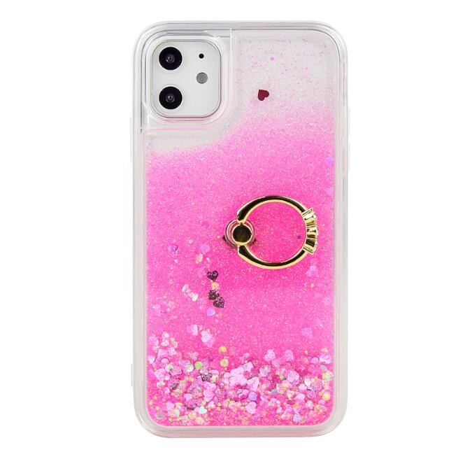 Funda para teléfono con efecto líquido y anillo de apoyo