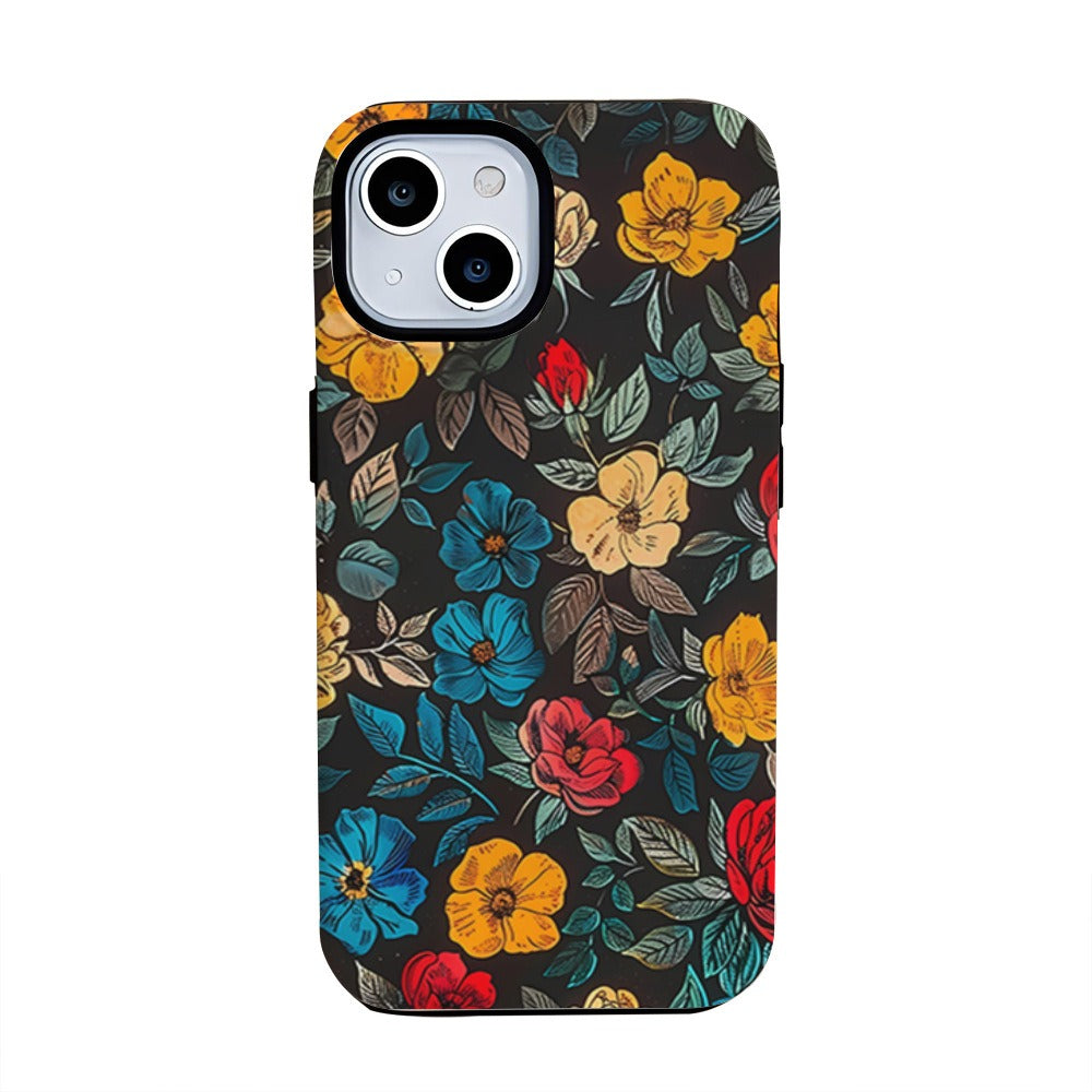 Funda rígida floral para iPhone, diseño 775