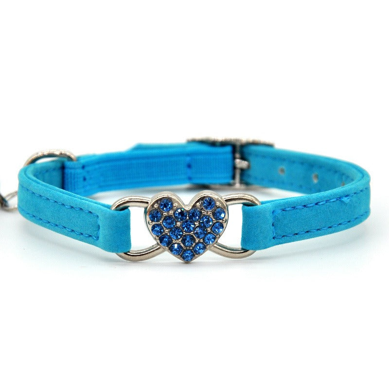 Collar de terciopelo con cascabel para mascotas