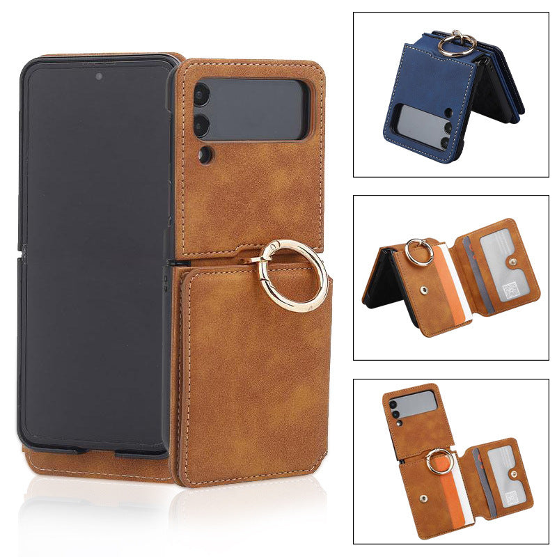 Funda en PU con anillo para teléfono plegable