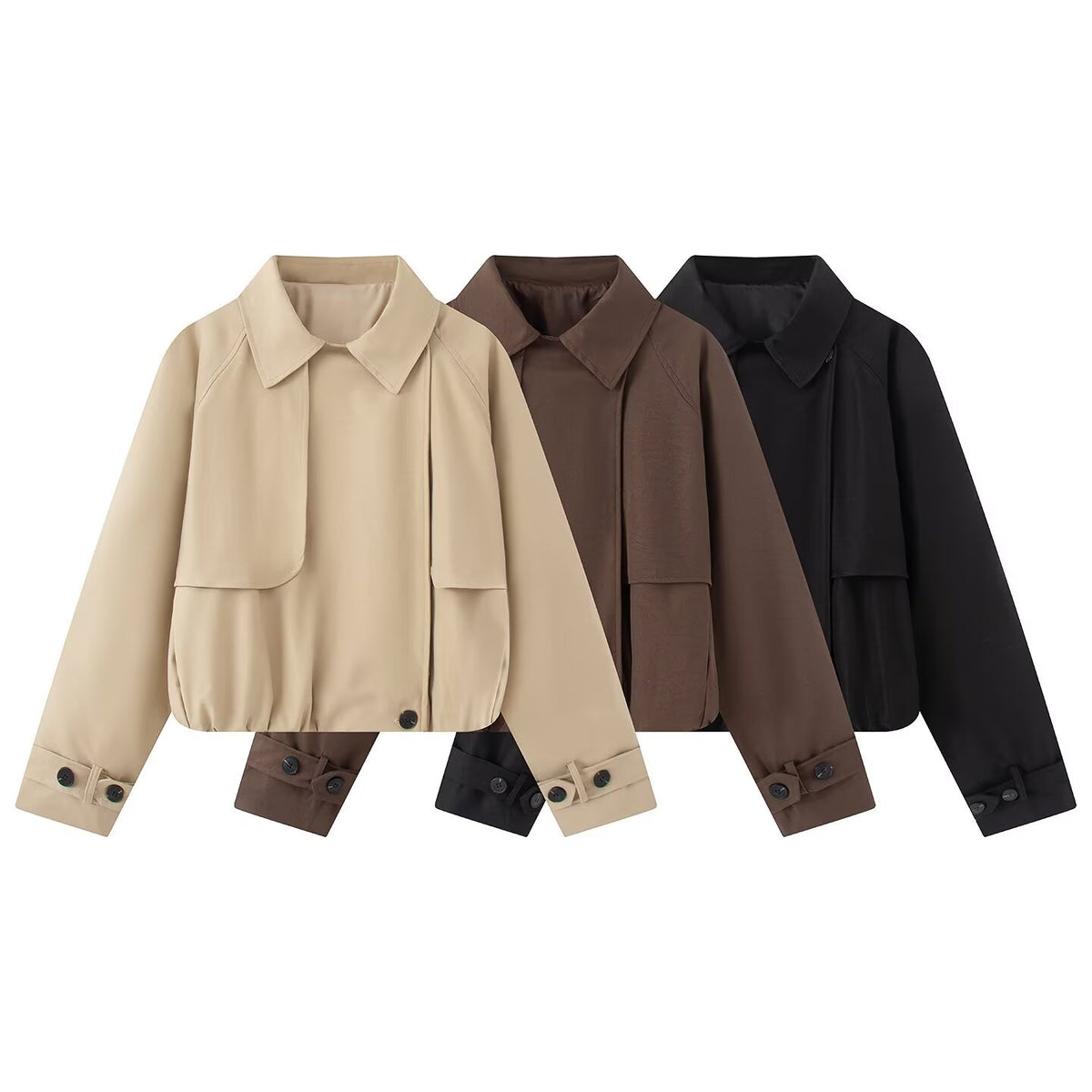 Chaqueta corta de cuello polo con botones