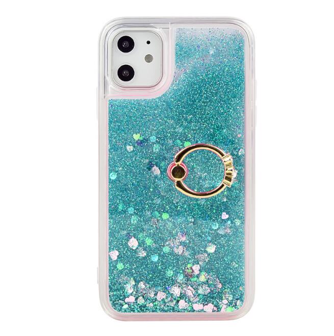 Funda para teléfono con efecto líquido y anillo de apoyo