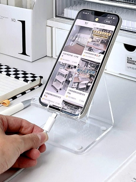 Soporte acrílico de escritorio para teléfono