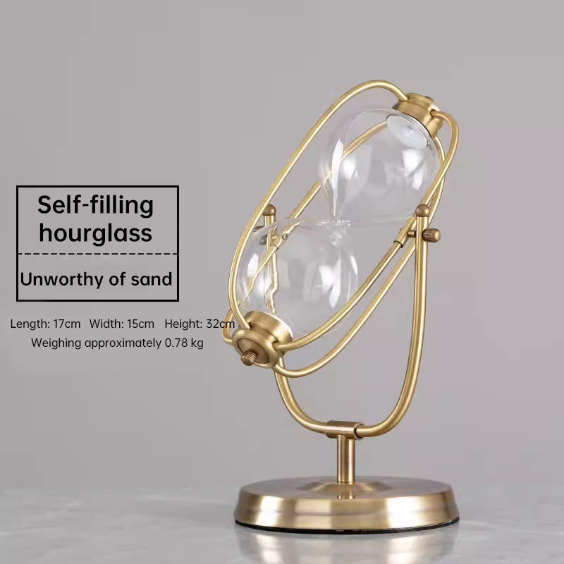 Reloj de arena decorativo con soporte de metal