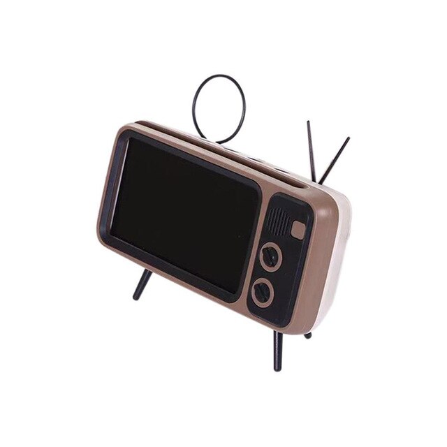 Soporte para teléfono con diseño de televisor retro