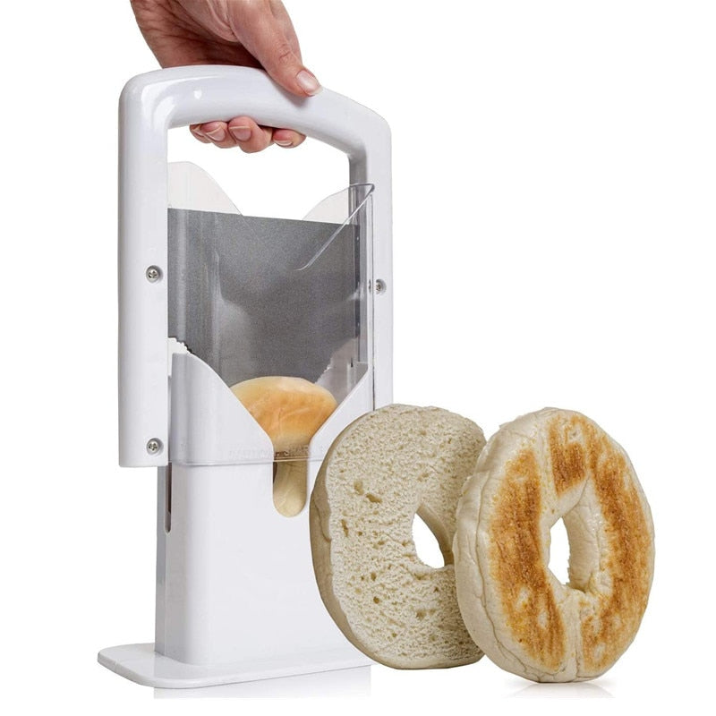 Cortador manual de bagels con soporte protector