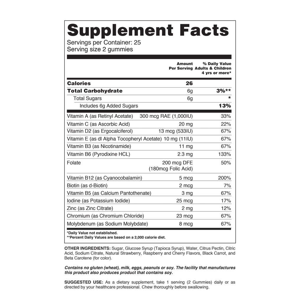 Multivitamínico para hombres en gomitas
