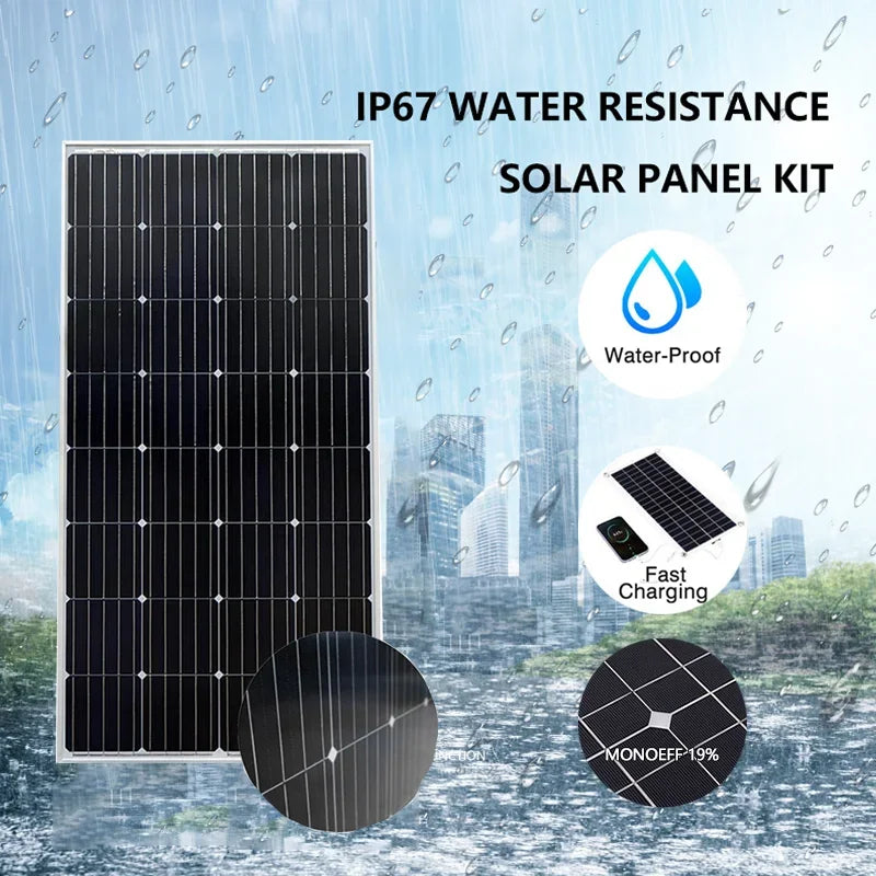 3000W Ultra High Power Solar Panel 12V-24V Efficient Charging for Outdoor Household/Camping Solar Power Generation System