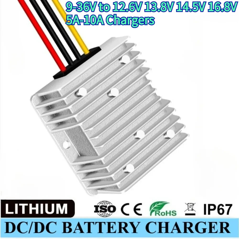 9-36V to 12.6V 13.8V 14.5V 16.8V 5A 8A 10A Chargers Boost Buck DC DC Charger Dual-battery System 12V Lithium Battery CE ROHS