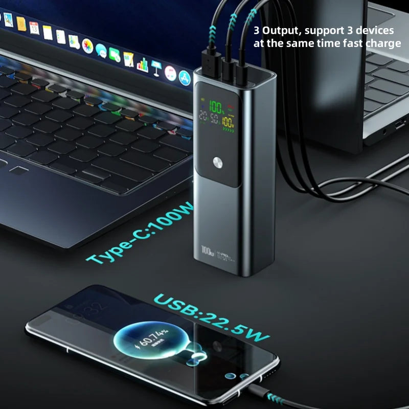 Laptop Power Banks 20000mah Fast Charging Pd 100w Portable Phone Mobile Charger Power Bank for Laptop