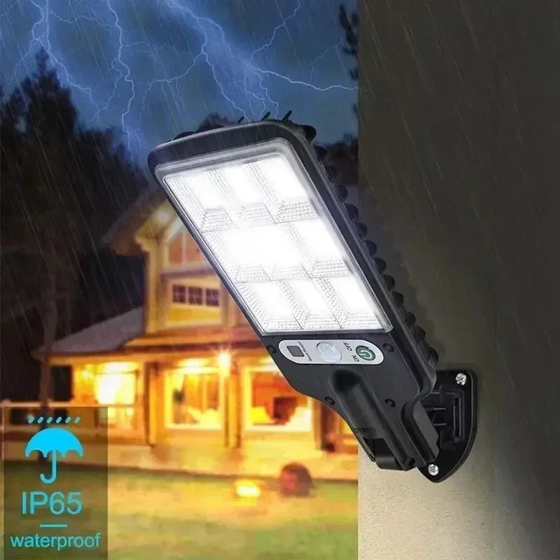 Solar Street Lights Outdoor 108COB LED Solar Wall Lamp With 3 Lighting Mode Motion Sensor Security for Garden Patio Path Yard