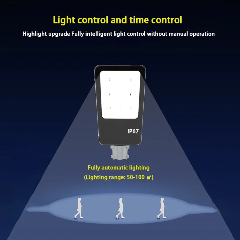 Solar Street Lights Outdoor IP67 Solar Lamp Dusk to Dawn Solar Powered Road Light for Garden/Parking-Lot/Driveway/Square/Yard