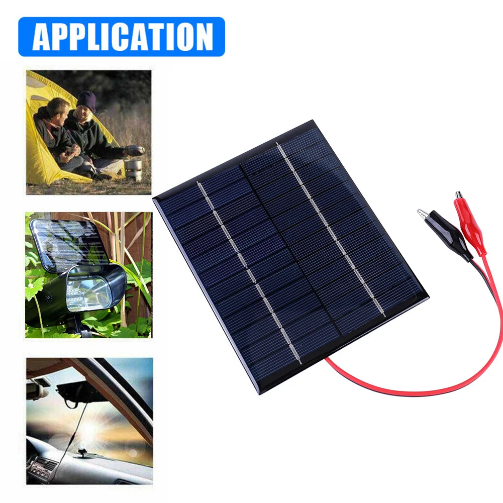 Waterproof Solar Panel 5W 12V/1.2W 5V/3W 2V DIY Polysilicon Epoxy Panel Small Cell Module Polysilicon Board DIY Solar Charger